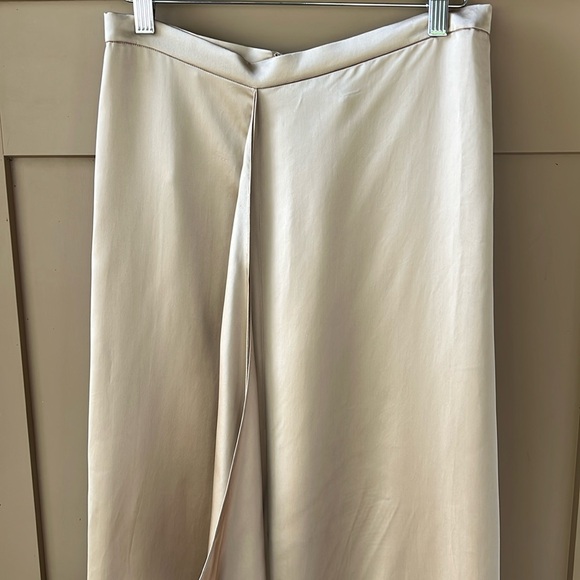 Ralph Lauren Collection New no Tag Sz 6 Ellwood Washed Satin Skirt Beige - Picture 3 of 14
